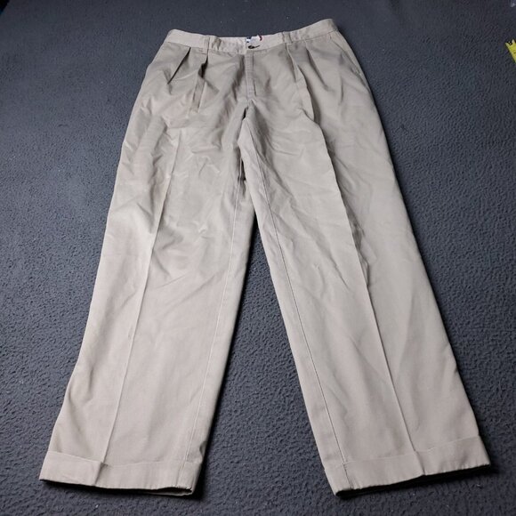 Vintage Tommy Hilfiger Pants Mens Size 36 x31 Tan BeigePleated Chino Khaki